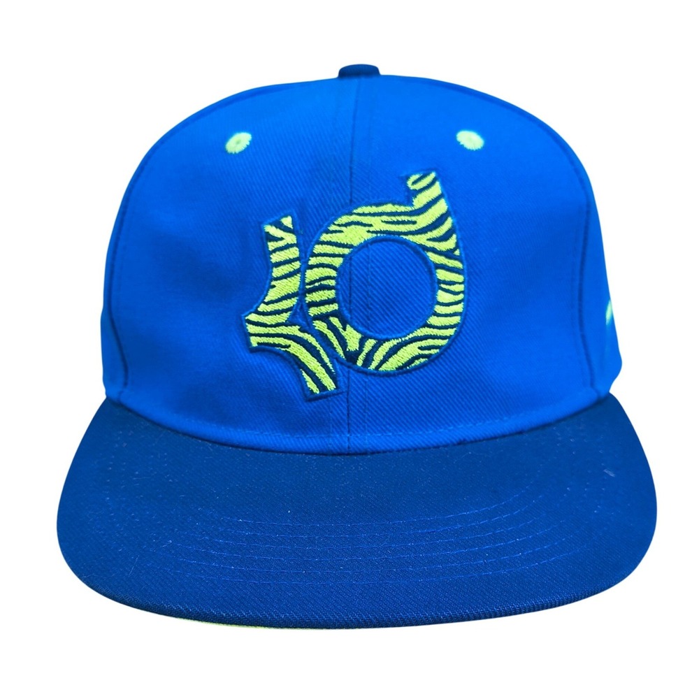 Nike Kevin Durant KD True Snapback Hat Blue Neon Green Zebra Print OSFM